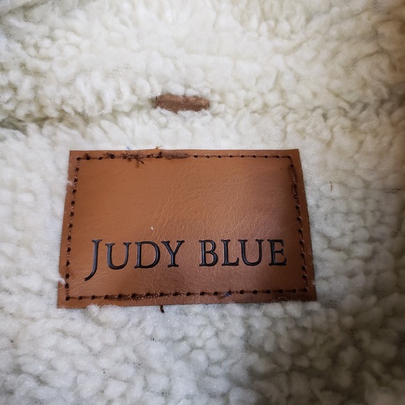 Judy Blue Jeans & Denim Vest Set XL 16W High Waist Sherpa Lined Shearling Cuff - Picture 4 of 16